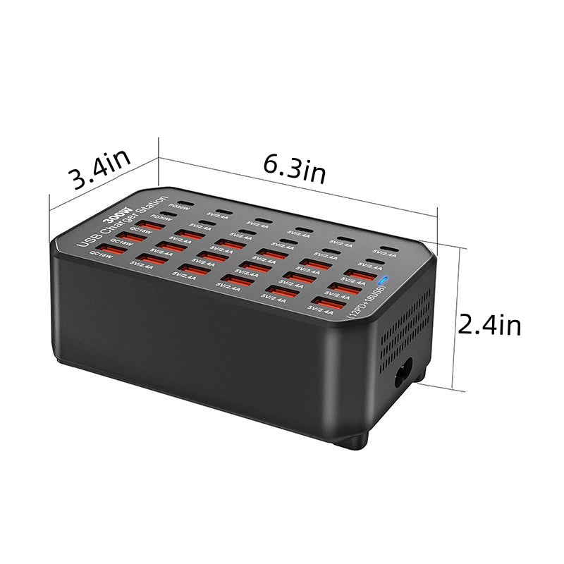 300W 30-Port Usb Charging Station