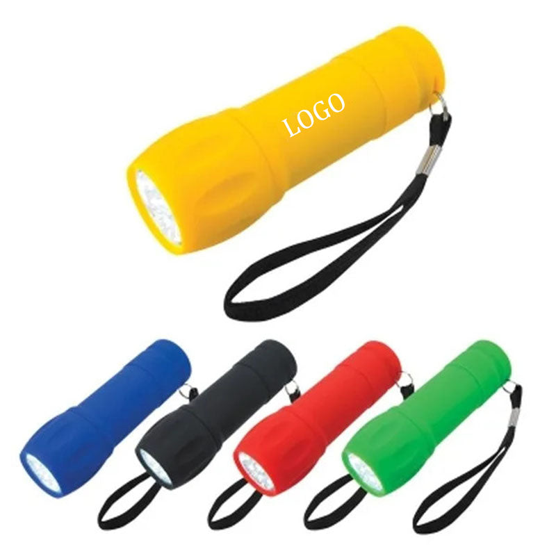 LED Flashlight With Strap Rubberized Torch Light