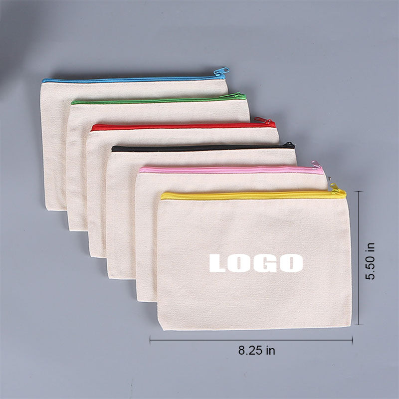Canvas Cosmetic Bags Zipper Pencil Cases