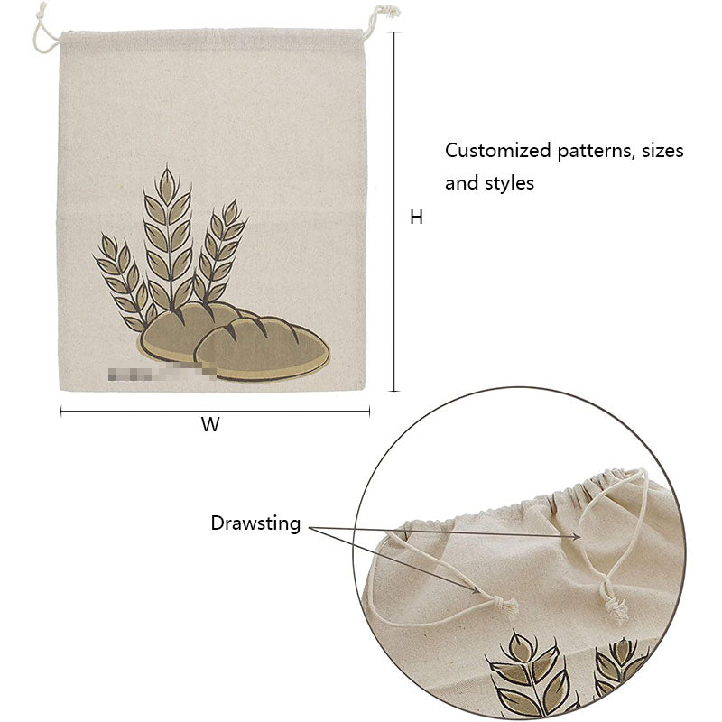 Reusable Cotton and Linen Bread Bags for Food Storage