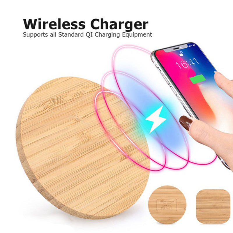 Bamboo Wooden Wireless Charger Pad 15W