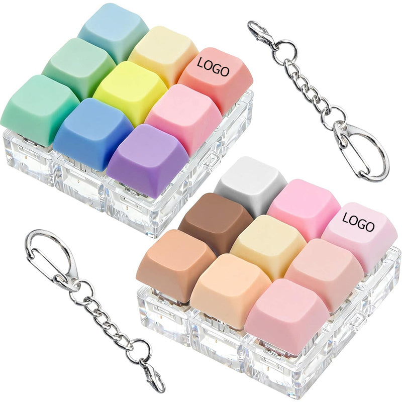 Plastic Keyboard Clicker Keychain W/ 9 Keys