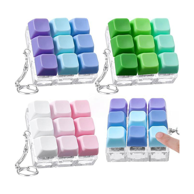 Plastic Keyboard Clicker Keychain W/ 9 Keys