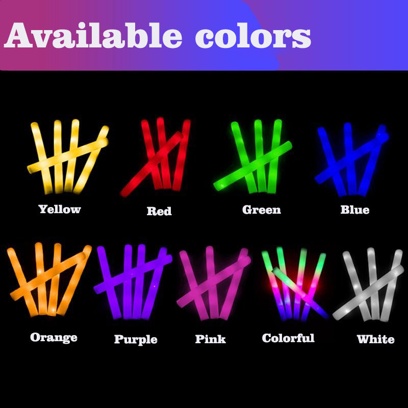 19'' Multi Color LED Foam Cheer Glow Light Sticks
