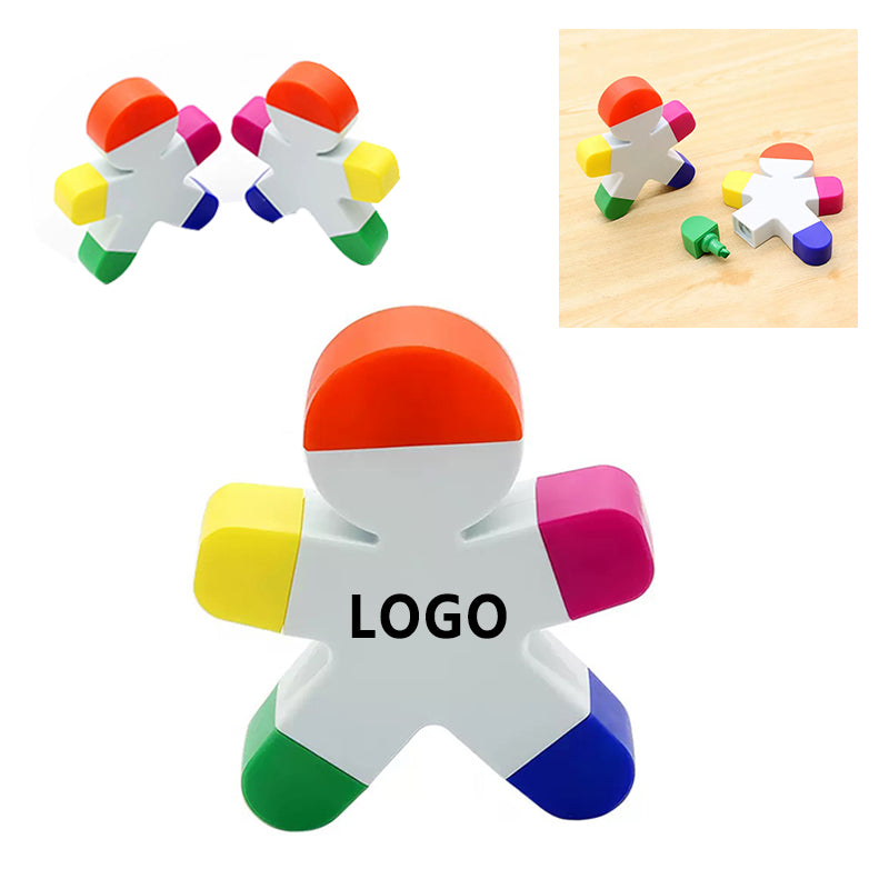 5-Color Human Shaped Plastic Highlighter