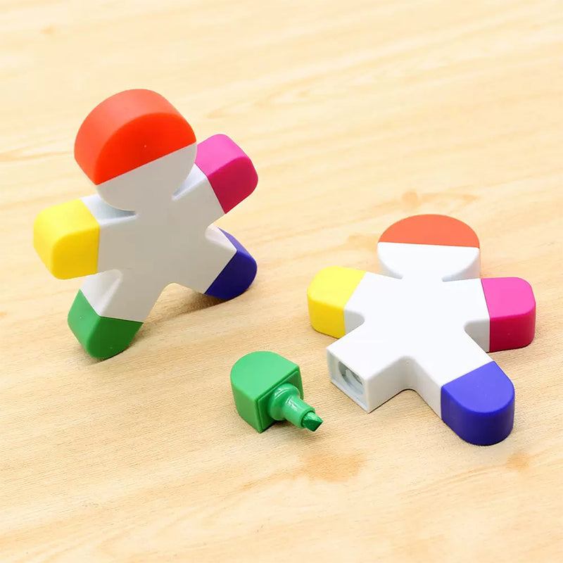 5-Color Human Shaped Plastic Highlighter