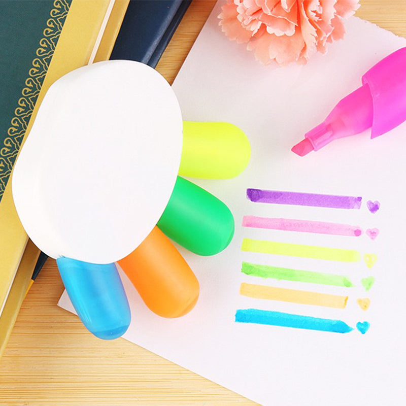 5-Color Hand Shaped Plastic Highlighter
