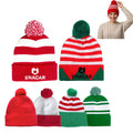 Christmas Acrylic Knit Beanie W/ Pom Pom