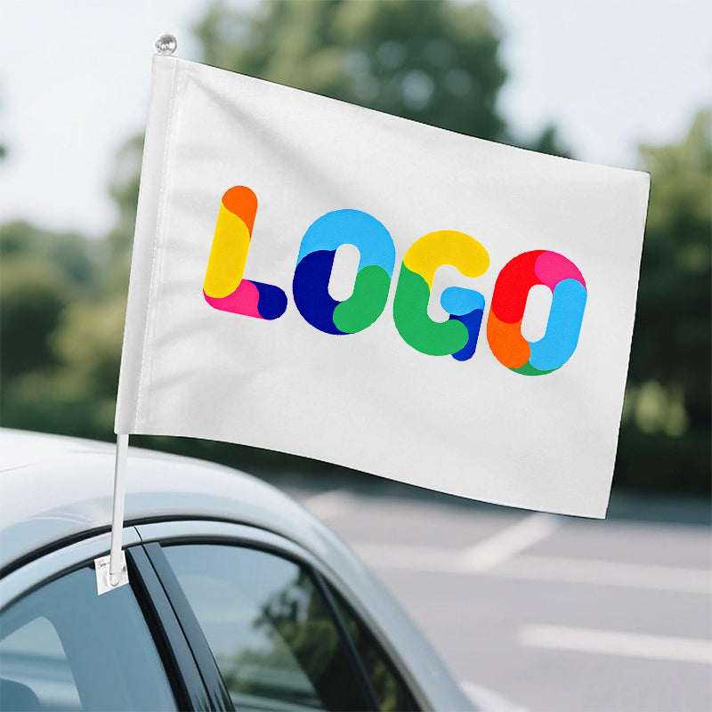 Custom Full Sublimation Printed Polyester Car Window Flag