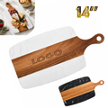 14" Acacia Wood & Marble Cutting Board W/ Handle
