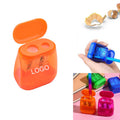 Dual-Hole Manual Pencil Sharpener W/ Transparent Shavings Container